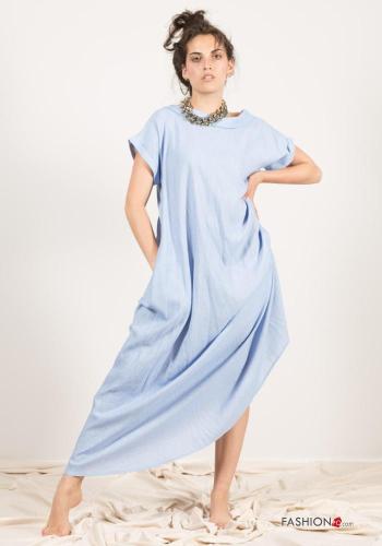 Abito in Cotone maxi maniche corte con colletto - ph 1