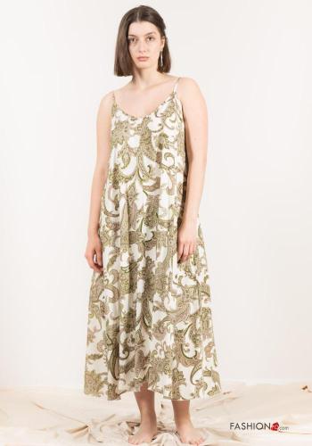 Abito senza maniche scollato sulla schiena Fantasia paisley scollo profondo