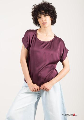 Blusa girocollo raso maniche corte