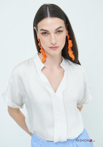 Blusa maniche corte scollo a V
