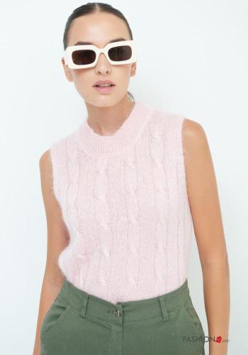 Maglione in Mohair senza maniche girocollo - ph 1