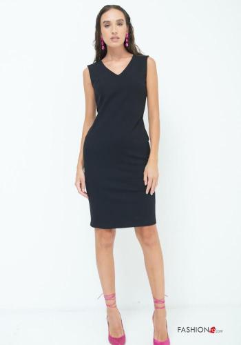 sleeveless pencil knee-length Dress with v-neck - ph 1