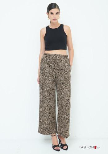 Pantalones Estampado animal con bolsillos con elástico - ph 1