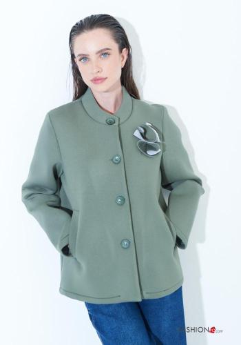 long sleeve crew neck Jacket with buttons with pockets - ph 1