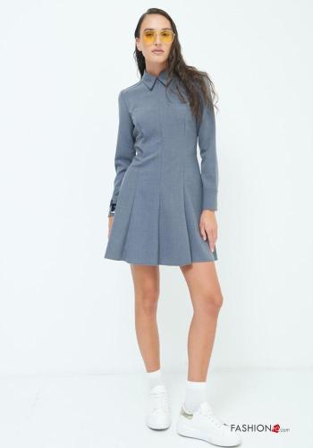 Vestido manga larga con cuello con botones - ph 1