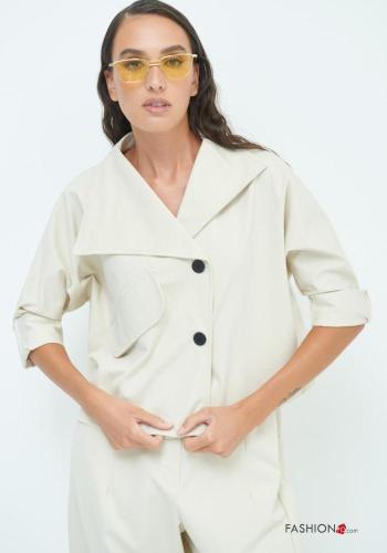 Giacca in Cotone maniche lunghe con colletto con bottoni con tasche - ph 1