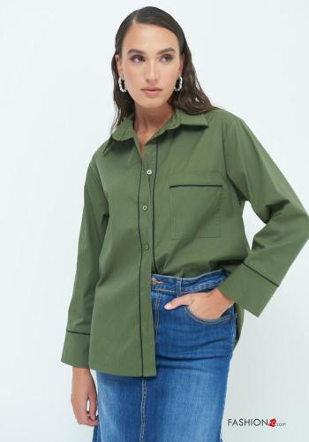 Camicia in Cotone maniche lunghe con bottoni con tasche - ph 1