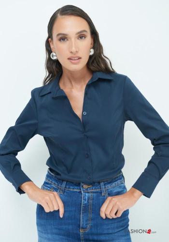 Camicia in Cotone maniche lunghe con colletto con bottoni