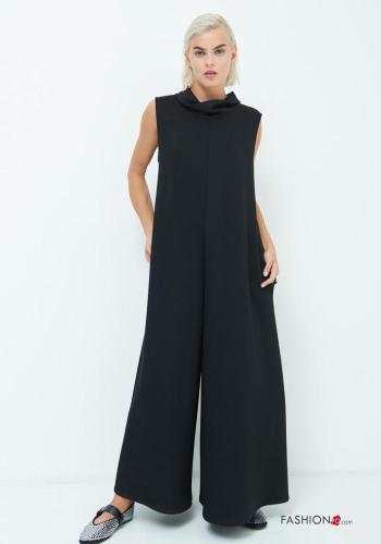 Jumpsuit wide leg senza maniche con colletto con zip - ph 1