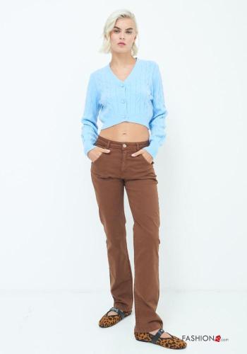 Chino in Cotone con tasche con bottoni con zip - ph 1