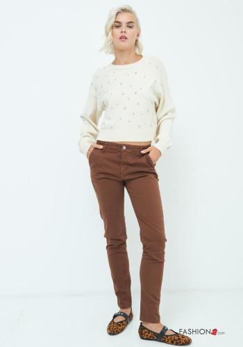 Cotton Chinos with buttons with zip with pockets - ph 1
