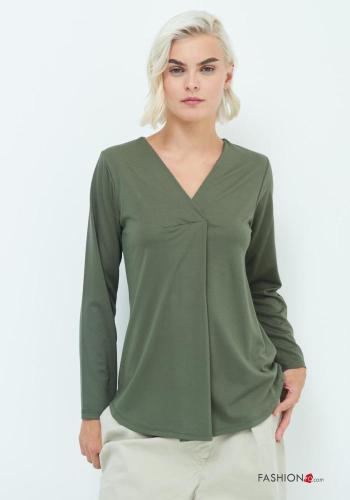 Camiseta de manga larga con cuello en v - ph 1