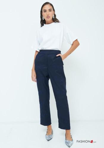 Embroidered Trousers with pockets with elastic