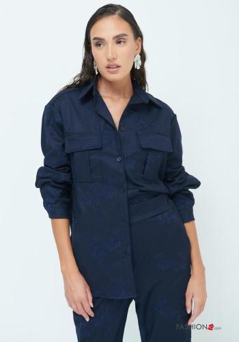 Camicia maniche lunghe con colletto con bottoni con tasche - ph 1