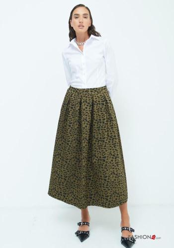 Animal print full Skirt with elastic