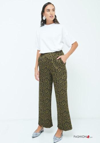 Animal print Trousers with pockets with elastic - ph 1