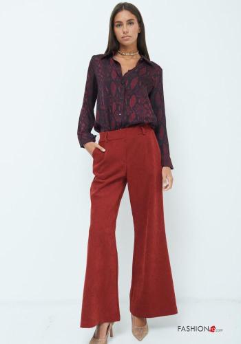 Pantalone a zampa con tasche con elastico