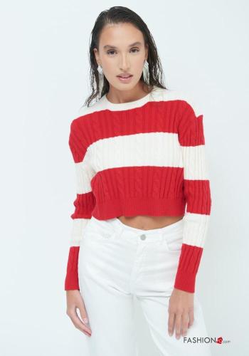 Striped long sleeve crew neck mini Sweater - ph 1