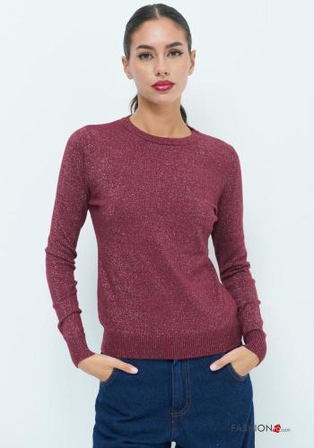 long sleeve crew neck lurex Sweater - ph 1