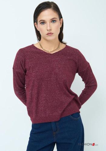 Maglietta a manica lunga lurex scollo a V - ph 1