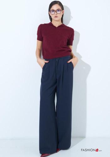 wide leg lange Hose mit Taschen mit Reißverschluss - ph 1