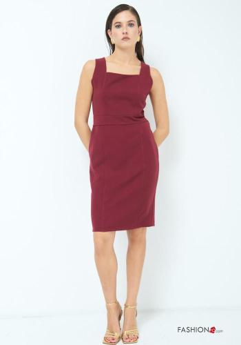 sleeveless pencil knee-length Dress with split - ph 1