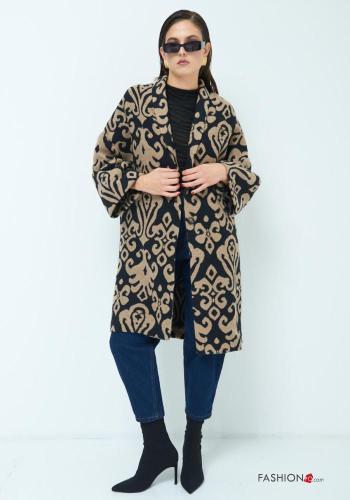 Cappotto in Cotone maniche lunghe con colletto Fantasia batik con bottoni - ph 1