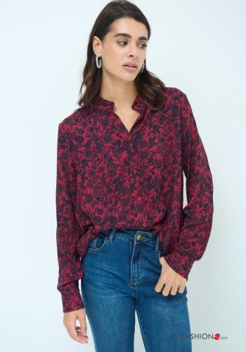 Camicia maniche lunghe Fantasia floreale con bottoni
