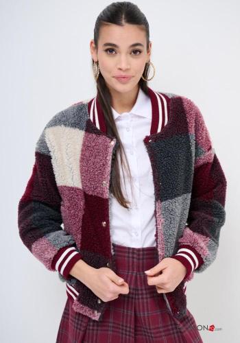 Vichy long sleeve Wool Mix Bomber Jacket with buttons with elastic - ph 1