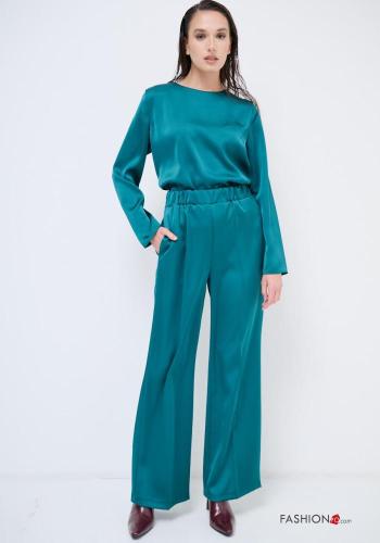 Pantalon satin wide leg avec poches avec élastique - ph 1