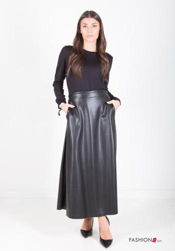 faux leather Skirt with elastic