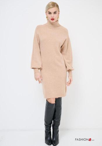 lange ärmel knielanger Kleid Rollkragen- - ph 1