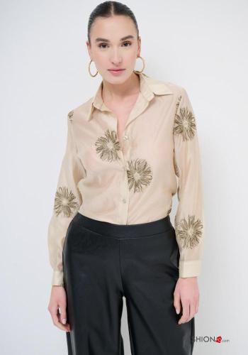 Embroidered long sleeve with collar Shirt with buttons - ph 1