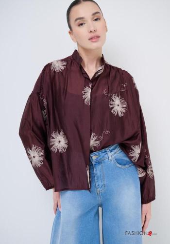 Embroidered oversized long sleeve Shirt with buttons - ph 1