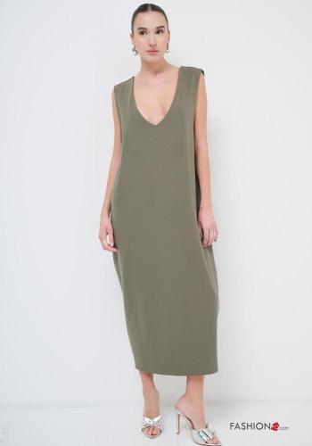 sleeveless backless Dress with split plunging neckline - ph 1