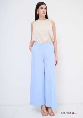 Pantalones wide leg con bolsillos con cremallera con botones - ph 1