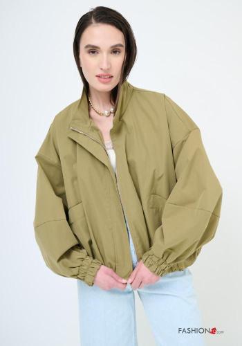 Bomber en Coton oversize avec poches avec fermeture éclair