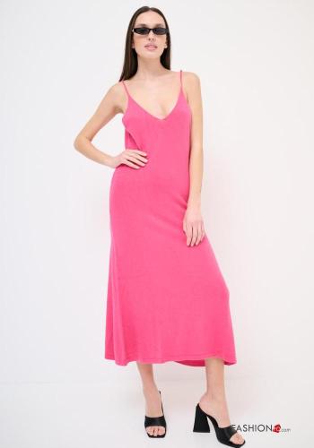 sleeveless backless Dress plunging neckline