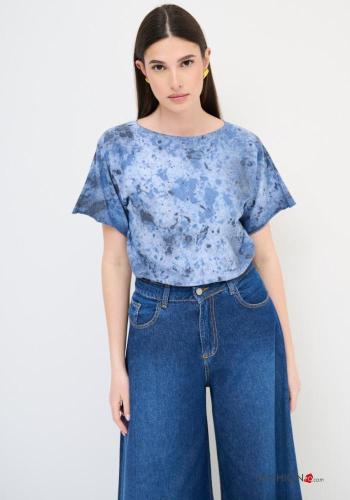 T-shirt in Cotone maniche corte girocollo Fantasia astratta - ph 1