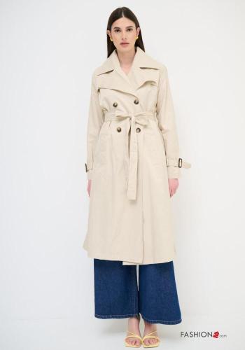 Trench in Cotone con cintura in stoffa con bottoni con tasche