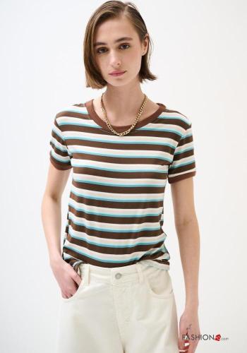 Striped short sleeve crew neck T-shirt - ph 1