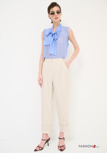 Pantalon à boutons avec fermeture éclair avec poches