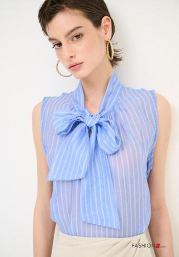 Striped sleeveless Top with bow - ph 1