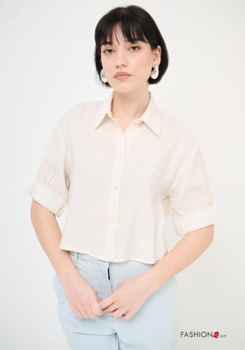 Camicia maniche corte con colletto con bottoni
