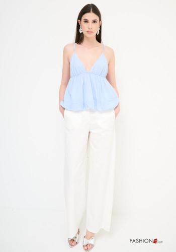 Pantalone in Cotone con tasche con bottoni con zip
