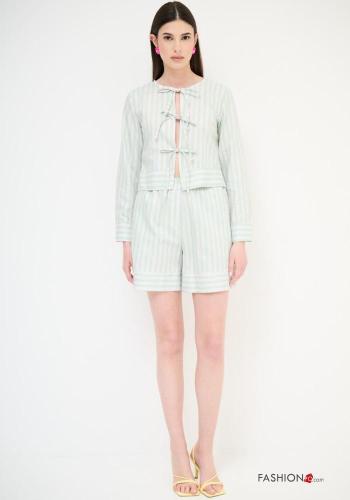 Striped Cotton Bermuda with pockets with elastic - ph 1