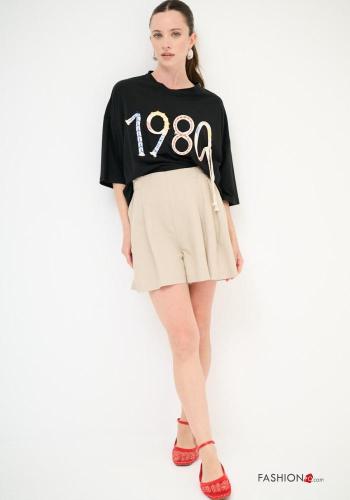 Bermuda en Lin taille haute wide leg