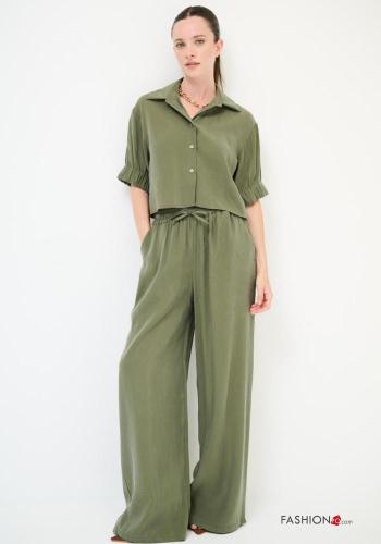Pantalone wide leg con tasche con elastico - ph 1