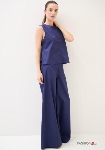 Calças em Algodão wide leg com bolsos com elástico - ph 1