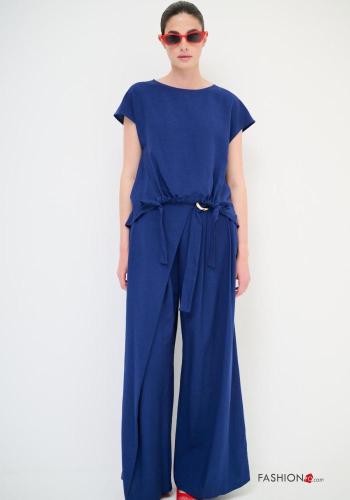 Calças em Linho com fivela wide leg - ph 1